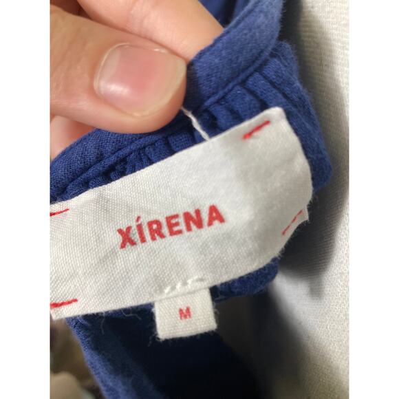 Xirena Navy Gauze Square Neck Top Sz M - Picture 3 of 3